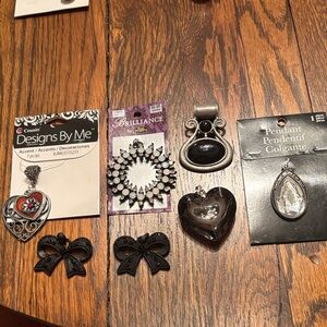 Mixed Jewelry Charms and Pendants - Black and Silver Accents